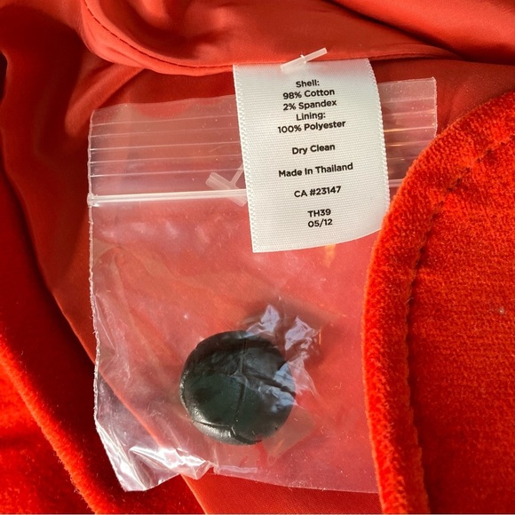 Talbots Velvet Three Button Peplum Blazer Jacket Burnt Orange (Size 16P) NWOT - Picture 11 of 12